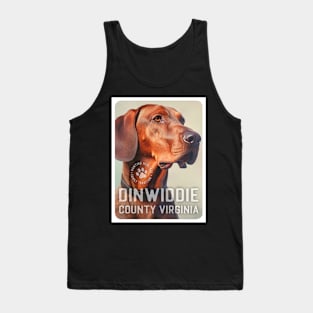 Coonhound Red with Dinwiddie county Virginia Heritage Tank Top